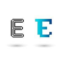 Abstract Pixel Letter E Graphic Design vector