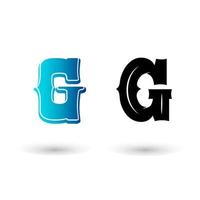 Elegant Western Letter G Typography Design vector