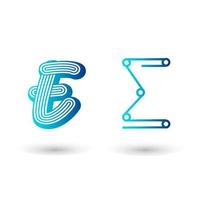 Futuristic Letter E Typography Design vector