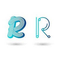 Futuristic Letter R Typography Design vector