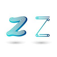 Futuristic Letter Z Typography Design vector