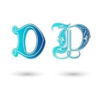 Decorative Celtic Letter D Typography vector
