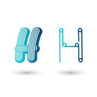 Futuristic Letter H Typography Design vector