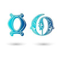 Decorative Celtic Letter O Typography vector