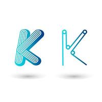 diseño de tipografía futurista letra k vector