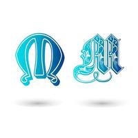 Decorative Celtic Letter M Typography vector