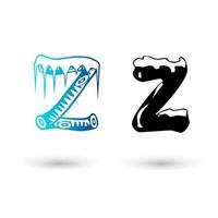 Vector Ice Letter Z Typography