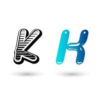 Cute Letter K Typography Design vector