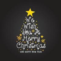 We Wish You Merry Christmas Doodle Hand Drawn Text Logo vector