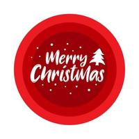 Text Merry Christmas Circle Label vector