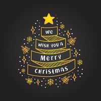We Wish You Merry Christmas Rustic Doodle Hand Drawn