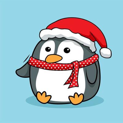 penguin cartoon cute merry christmas 4261646 Vector Art at Vecteezy