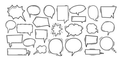 Comic Speech Bubbles collection. Isolated on white background vector illustration, clouds with place for text.