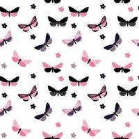 Abstract Hand Drawn Butterfly seamless pattern. Vector Illustration