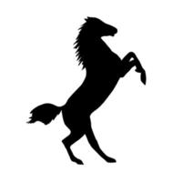 Black silhouette of a horse on a white background. Vector Illustration