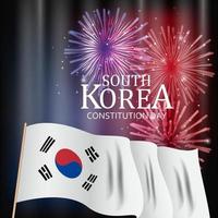 South Korea Constitution Day Background Vector Illustration