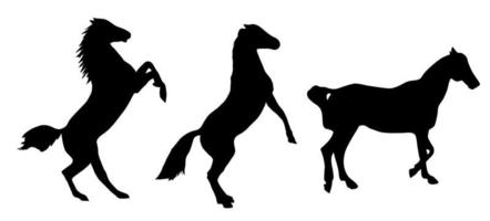 Black silhouette of a horse on a white background. Vector Illustration