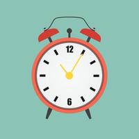 Flat Clock Alarm Watch Vector Illustration