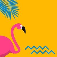 Cartoon Pink Flamingo background. Vector Illustration