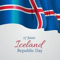 17 de junio fondo del día de la república de islandia. ilustración vectorial vector