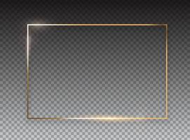 Abstract Golden Glossy Frame background. Vector Illustration