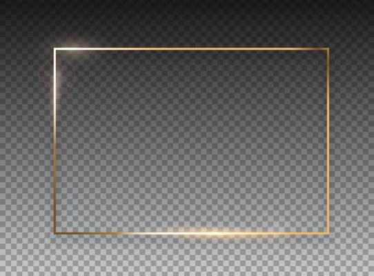 Abstract Golden Glossy Frame background. Vector Illustration