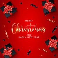 Holiday New Year and Merry Christmas Background Vector Illustration