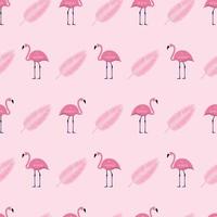 Pink Flamingo Seamless Pattern Background. Vector Illustration