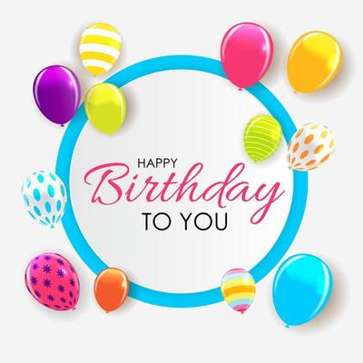 Abstract Happy Birthday Background Card Template Vector Illustration