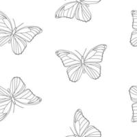 mariposa, seamless, patrón, simple, plano de fondo, vector, ilustración vector