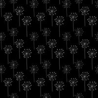 Abstract Hand Drawn Dandelion flower seamless pattern background. Vector Illustration