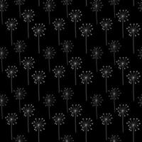 Abstract Hand Drawn Dandelion flower seamless pattern background. Vector Illustration