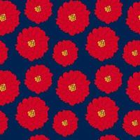 Abstract Hand Drawn Dahlia flower seamless pattern. Vector Illustration