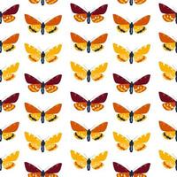 Abstract Hand Drawn Butterfly seamless pattern. Vector Illustration