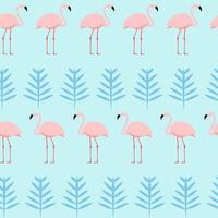 Summer Pink Flamingo Seamless Pattern Background. Vector Illustration