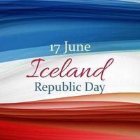 June 17 Iceland Republic Day Background. Vector Illustration