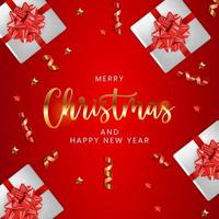 Holiday New Year and Merry Christmas Background Vector Illustration