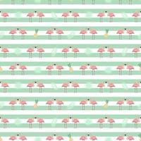 Pink Flamingo Seamless Pattern Background. Vector Illustration