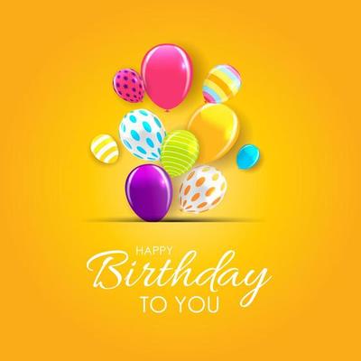 Abstract Happy Birthday Background Card Template Vector Illustration