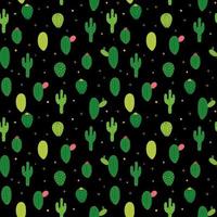 Abstract Seamless Pattern Background with Cactus. Vector Illustration