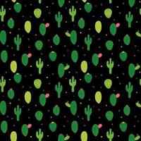 Abstract Seamless Pattern Background with Cactus. Vector Illustration