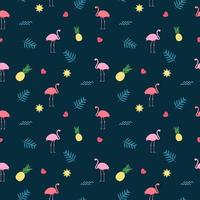 Pink Flamingo Seamless Pattern Background. Vector Illustration