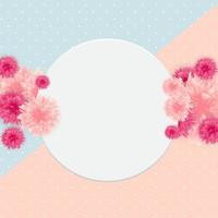 Cute Background with Frame and Flowers. Vector Illustration