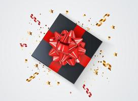 Abstract Gift Box background with Bow and Ribbon. Vector Illustration