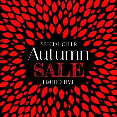 Autumn Sale Background Template with leaves. Special offer. Limited Time. Vector Illustration