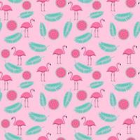 Pink Flamingo Seamless Pattern Background. Vector Illustration