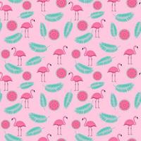 Pink Flamingo Seamless Pattern Background. Vector Illustration