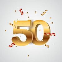 Template Logo 50 Years Anniversary Vector Illustration