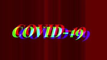 Covid-19 coronavirus text Glitch Animation , alert, risk of outbreak, pandemic. Warning Glitch message on screen. Corona virus Covid 19. video