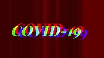 Covid-19 coronavirus text Glitch Animation , alert, risk of outbreak, pandemic. Warning Glitch message on screen. Corona virus Covid 19. video